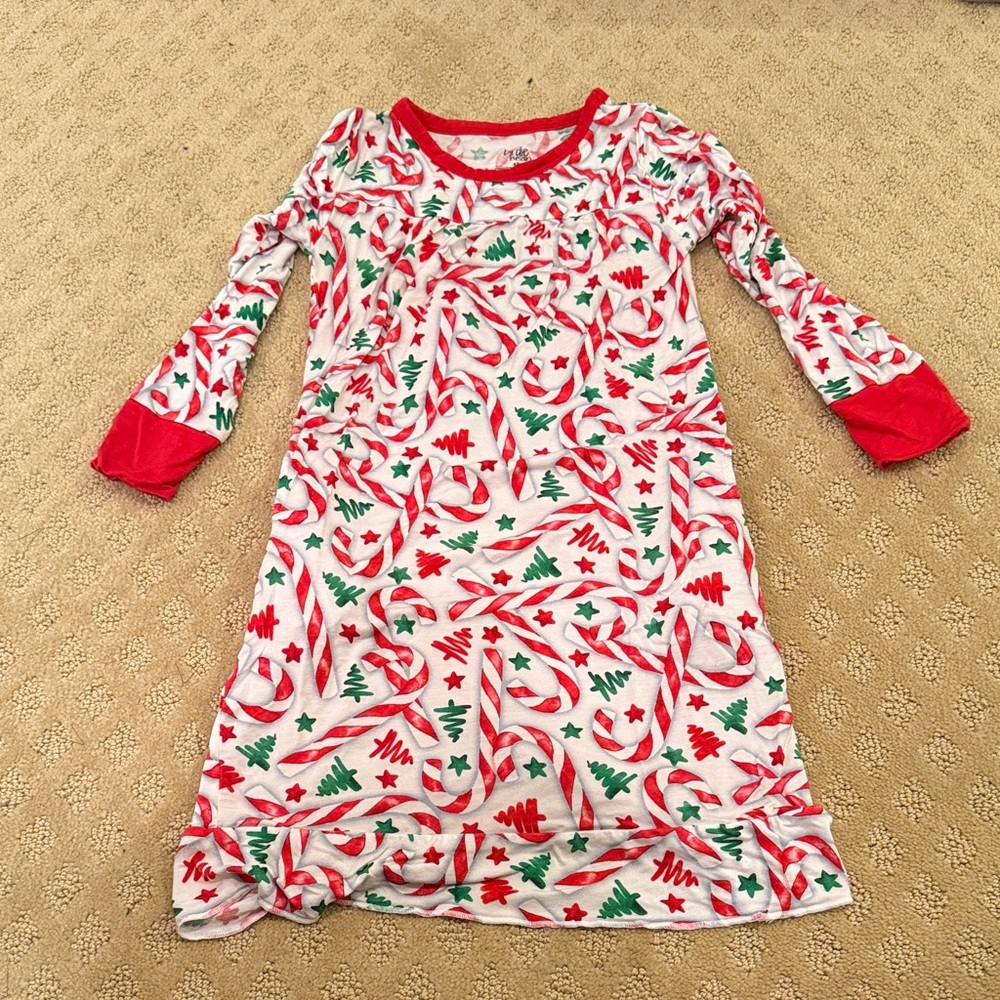 Birdie Bean Candy Cane Nightgown 4T